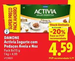 Lidl Danone Activia Iogurte com Pedaços Aveia e Noz promoção