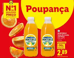 Lidl Montebelo Sumo de Laranja sem Polpa promoção