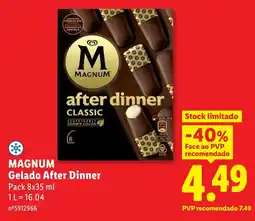 Lidl magnum gelado after dinner classic promoção