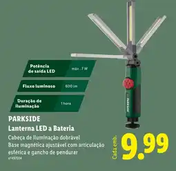 Lidl Parkside lanterna led a bateria promoção