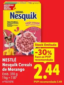 Lidl Nestlé Nesquik Cereais de Morango promoção