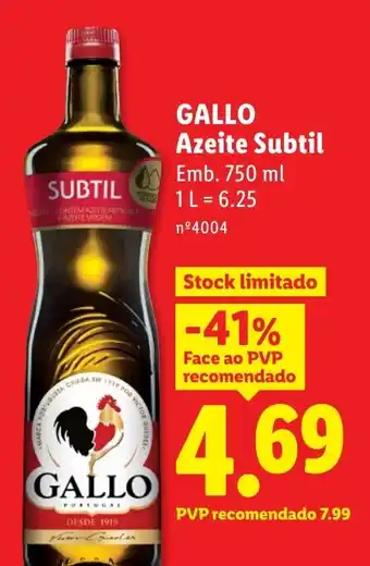 Lidl Gallo azeite subtil promoção