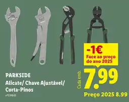 Lidl parkside alicate/ chave ajustável/ corta-pinos promoção