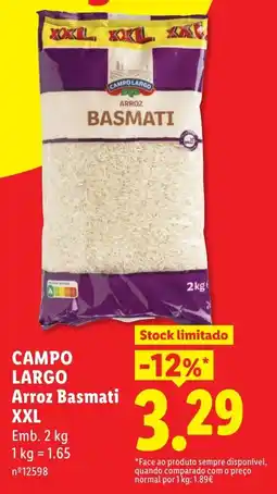 Lidl campo largo arroz basmati xxl promoção