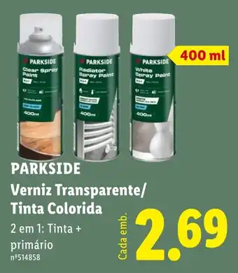 Lidl Parkside verniz transparente/tinta colorida promoção