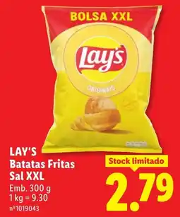 Lidl Lay's Batatas Fritas Sal XXL promoção