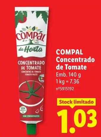 Lidl Compal concentrado de tomate promoção