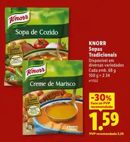 Lidl Knorr sopas tradicionais promoção