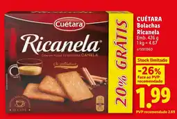 Lidl Cuétara Ricanela promoção