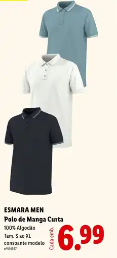 Lidl Esmara men Polo de Manga Curta promoção