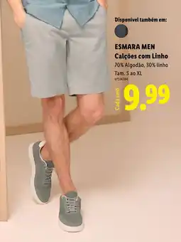 Lidl Esmara men calções com linho promoção