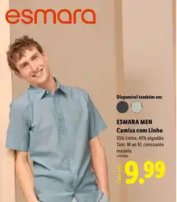 Lidl Esmara men camisa com linho promoção