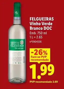Lidl Felgueiras Vinho Verde Branco DOC promoção