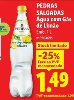 Lidl Pedras salgadas água com gás de limão promoção