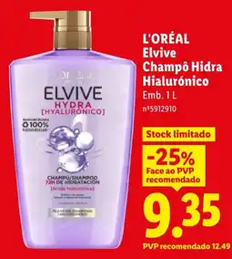 Lidl L'oreal elvive champô hidra hialurónico promoção
