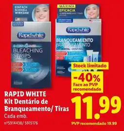 Lidl rapid white kit dentário de branqueamento/tiras promoção