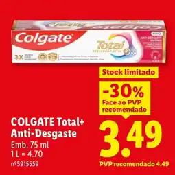 Lidl Colgate total+ anti-desgaste promoção