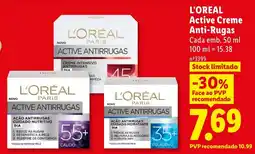 Lidl L'oreal active creme anti-rugas promoção