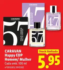 Lidl Caravan happy edp homem/mulher promoção