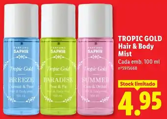 Lidl Tropic Gold Hair & Body Mist promoção