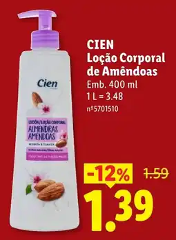 Lidl Cien loção corporal de amêndoas promoção