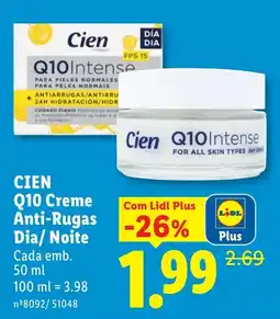 Lidl Cien Q10 Creme Anti-Rugas Dia/Noite promoção