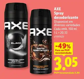 Lidl axe spray desodorizante promoção