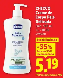 Lidl Chicco Creme de Corpo Pele Delicada promoção