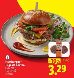Lidl Hambúrguer Tuga de Bovino promoção