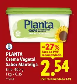 Lidl Planta creme vegetal sabor manteiga promoção
