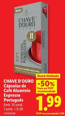 Lidl Chave d'ouro cápsulas de café alumínio expresso português promoção