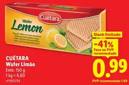 Lidl Cuétara wafer limão promoção