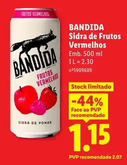 Lidl Bandida sidra de frutos vermelhos promoção