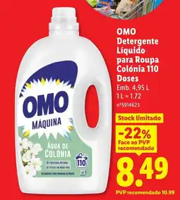 Lidl omo detergente líquido para roupa colônia 110 doses promoção
