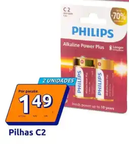 Action Pilhas Philips Pilhas C2 promoção