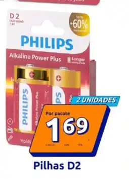Action Pilhas Philips Pilhas D2 promoção