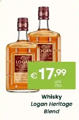 Roque Supermercados Whisky Logan Heritage Blend promoção