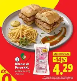Lidl Xxl - bifanas de porco xxl promoção