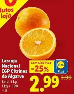 Lidl Nacional - laranja igp citrinos do algarve promoção