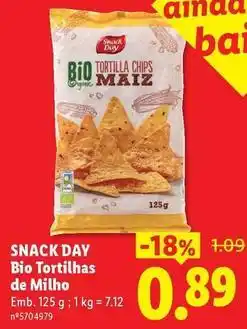 Lidl Snack day - bio tortillas de milho promoção