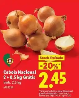 Lidl Nacional - cebola 2 + 0, 5 kg gratis promoção