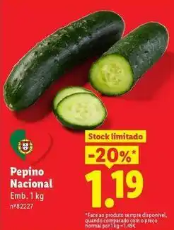 Lidl Nacional - pepino promoção