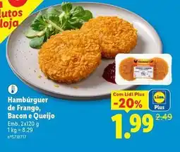 Lidl com - hamburguer de frango, bacon e queijo promoção