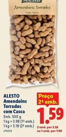 Lidl Alesto - amendoins torrados com casca promoção