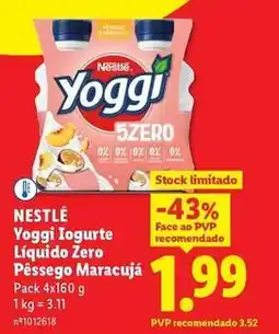 Lidl Nestle - yoggi iogurte liquido zero pêssego maracujá promoção