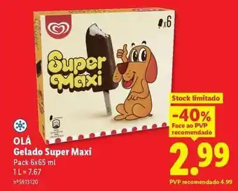 Lidl Gelado super maxi promoção