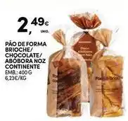 Continente Bom dia Continente - pão de forma brioche/chocolate/abóbora noz promoção
