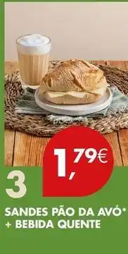 Pingo Doce Sandes pao da avó + bebida quente promoção