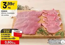 Intermarché Porco bifana, costeleta do lombo promoção