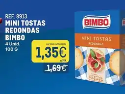 Makro Mini tostas redondas bimbo promoção